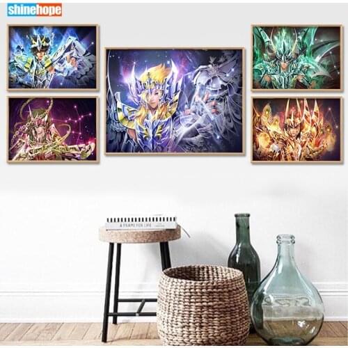 Custom Saint Seiya Canvas Poster 27X40cm30X45cm Home Decor Canvas Printing Silk Fabric Print Anime Wall Poster No Frame