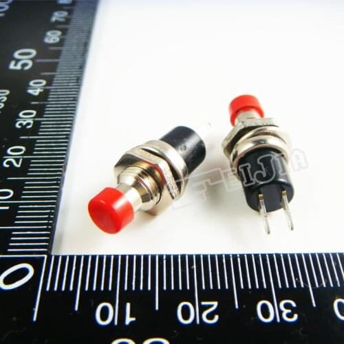 PBS-110 Button color Red 0.5A/250VAC OFF-ON 2Pin Non Self-locking Push Button Switch (Self reset switch) 100Pcs/lot