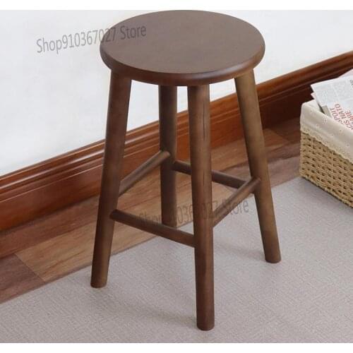 Solid wood creative stool round stool home Nordic simple dining table and chair dressing stool original wooden stool