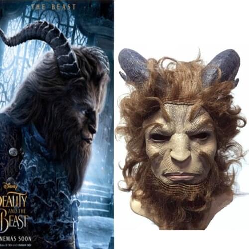 Movie Beauty and the Beast Adam Prince Mask Cosplay Horror Mask Latex Helmet Halloween Costume Carnival Purim Masked party Props