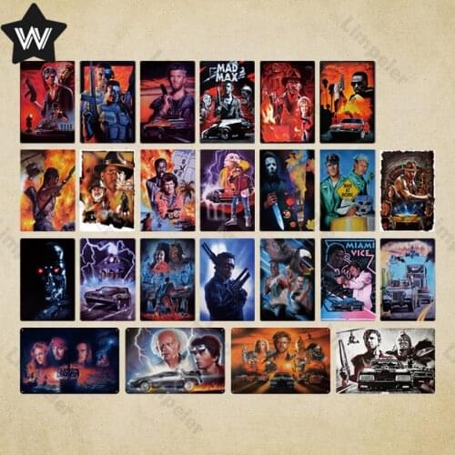 Retro Movie Metal Sign Vintage Wall Sticker Metal Poster Game Film Tinplate Metal Plaque Sign for Club Bar Man Cave Cinema Decor