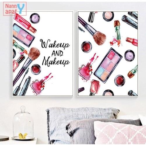 Fashion Art Canvas Painting Watercolor Wake Up Makeup Hd Print Posters Beauty Salon Wall Picture For Living Room Home Decoration