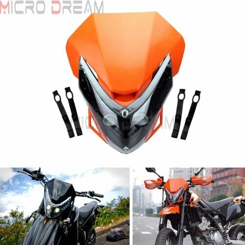 MX Enduro LED Vision Head Lamp Motocross Orange Headlight Fairing for SMR SMC XCW EXC SXF XCF XC SX SX-F XC-W 50 125 250 300 450