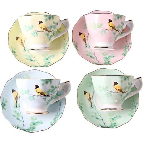 European Coffee Cups Mugs Creative Bone China Afternoon Tea Cup and Saucer Set Advanced Porcelain Mug for Gifts