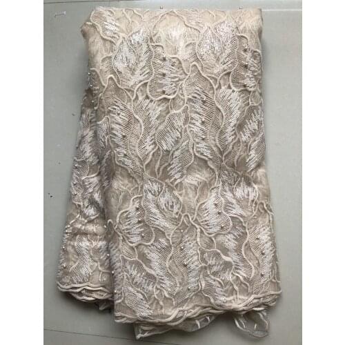 Latest Nigerian Lace Fabrics Stones Mesh African Lace Fabric Milk Silk Lace French Net Lace Fabric Wedding Dress ELL4923