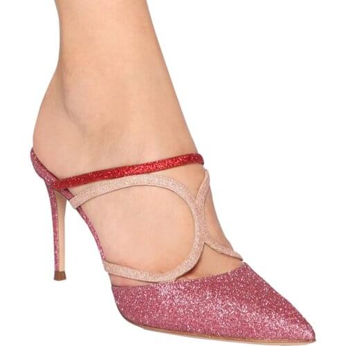 New Brand Women Sandal Summer Outdoor Sandal Pointed Toe High Heel Slip On Flip Flop Simple Women Slides Sandal