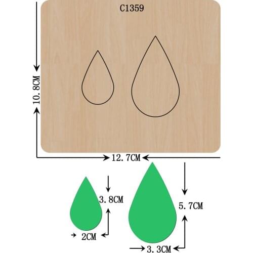 New Earrings, pendant Wooden die Scrapbooking C-1359 Cutting Dies Multiple sizes