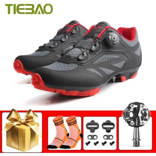 Tiebao MTB Cycling Shoes Men Women Sapatilha Ciclismo Mtb SPD Pedals Breathable Self-locking Wear-resistant Bicycle Riding Shoes