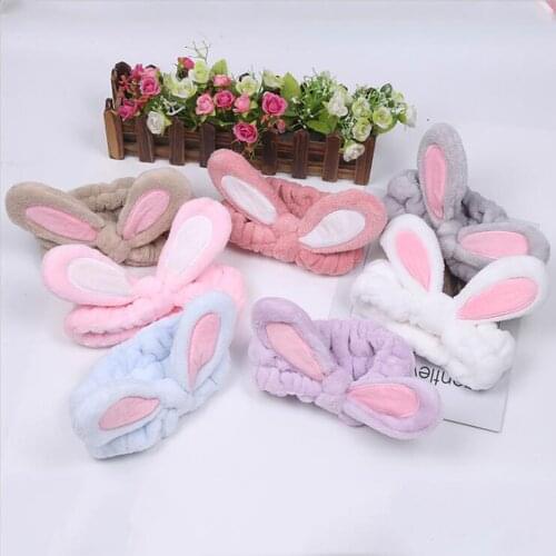 2020 New Soft Coral Fleece Hairbands For Women Wash Face Makeup Cute Girls Headbands Bow Hair Bands Turban Hair Accessories
