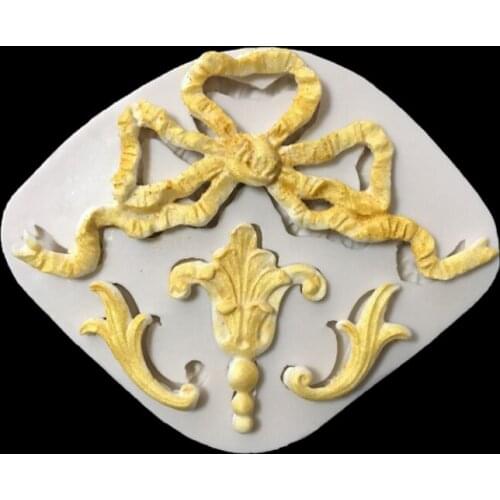Vintage Relief，Bow Silicone Mold Fondant Cakes Decorating Tool Mould Sugarcraft Chocolate Baking Tools For Cakes Gumpaste Form