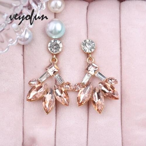 Veyofun Trendy Crystal Drop Earrings Cute Party Dangle Earrings for Women Fashion Jewelry Wholesale
