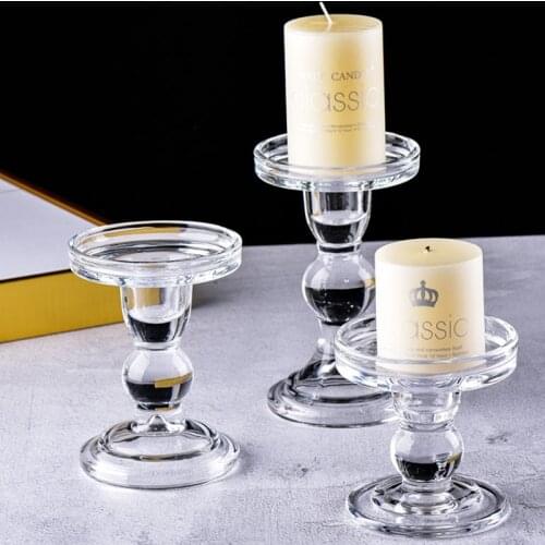 Glass Candlestick Matching Stick with Cup Candles Home Wedding Decoration Candle Holders Candelabros Decorativos Candlesticks