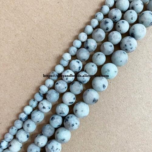 Natural Stone Matte Kiwi Jasper Round Loose Beads 15" Strand 4 6 8 10 12MM Pick Size For Jewelry Making DIY