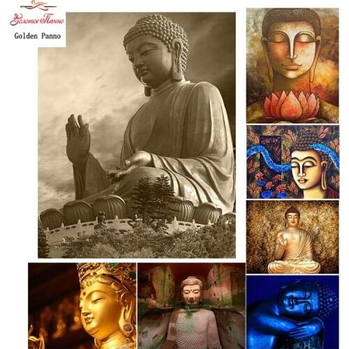 Golden Panno,Needlework,DIY DMC Cross stitch,Sets For Embroidery kit 14ct unprinted Buddha statue Cross-Stitching,christmas 1121