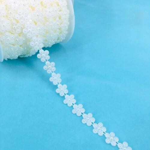 1M Crystal Beads Sequin Flowers Lace Fabric Flower Glitter Wedding Beaded Applique Embroidery Beads And Sequins Accessories V15