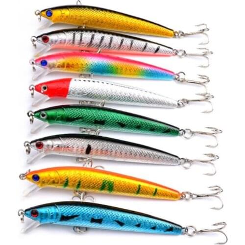 1pcs/lot 9.5cm 8g Minnow Fishing Lure Hard Bait with top water lure Fishing Tackle Lure 3D Eyes Crankbait Wobblers Minnows