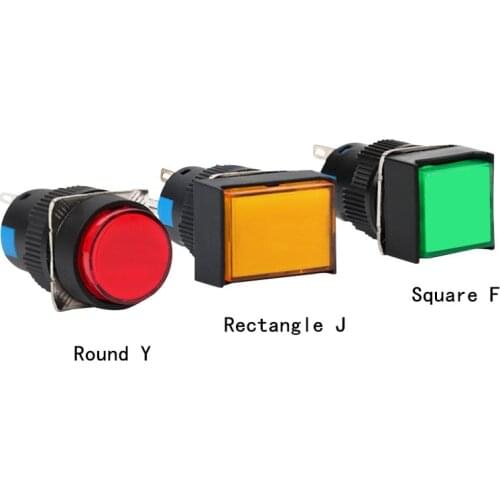 1pcs jog switch self-reset/self-locking round flat button switch LA16-11 16mm