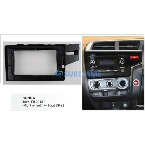 10.1 inch Car Radio Facia for Honda Jazz Fit 2013+ (Right wheel) DVD Stereo CD Panel Dash Kit Trim Fascia Plate 10inch Bezel