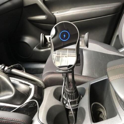 15W Car Cup Qi Fast Wireless Charger Automatic Clamping Holder Mount for iphone