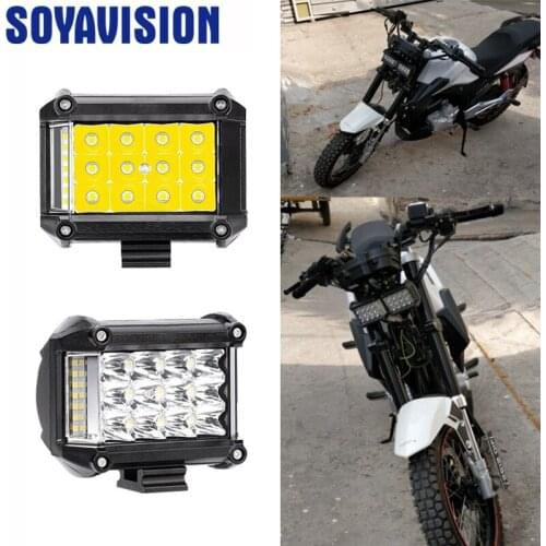 2/4pcs 4 inch 57W Side Luminous Led Work Light Car Driving Lamp Offroad Light Bar Flood For 4x4 Trucks Off-road Vehicles Led Bar