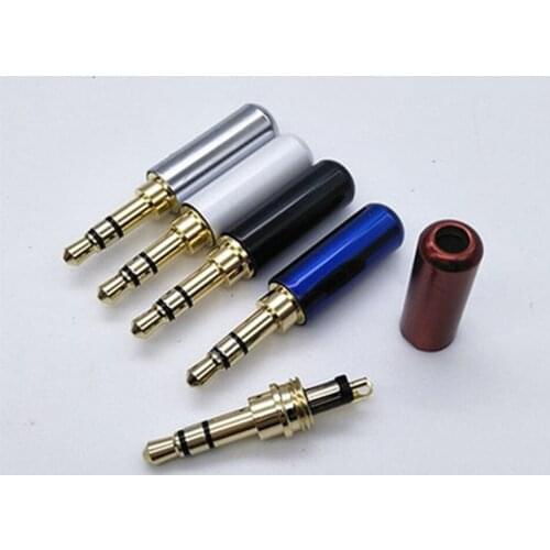 2pcs 3 Pole 3.5mm Plug Male Headphone Jack with Clip 3.5 mm Stereo Audio Connector