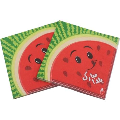 20Napkins/lot 33x33cm Fruit Napkins Watermelon Paper Napkins DIY Birthday Wedding Party Paper Towel Decoration
