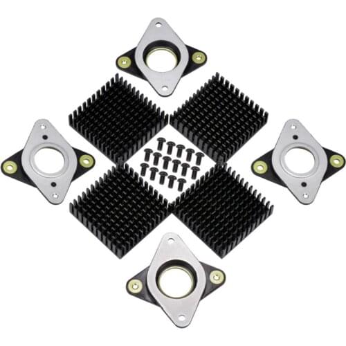 4Set For Nema 17 Metal Vibration Damper Rubber Heatsink for 42 Stepper Motor