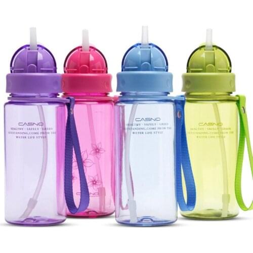 400ml/560ml Healthy Child Water Bottle With Straw High Quality Plastic Kid Drinkware Children Water Bottles BPA Free
