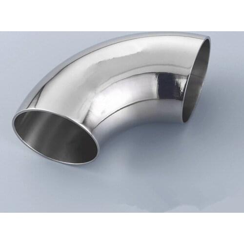 89mm OD 304 Stainless Steel Sanitary Weld 90 Degree Elbow Pipe Fitting For Water Oil Gas