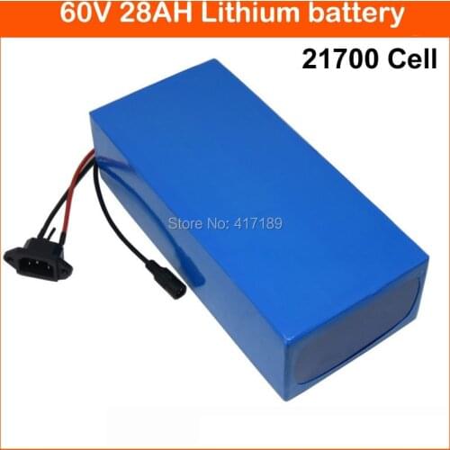 2000W 60V 30AH Ebike Scooter Battery Pack 2500W 60V 16S 28AH 2500W Lithium ion Batterie Akku 21700 Cell 50A BMS 67.2V 5A Charger