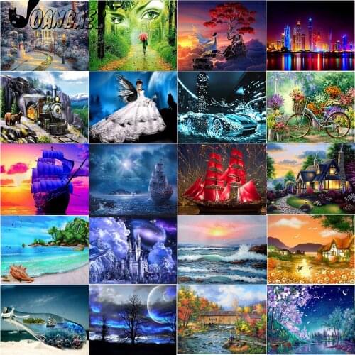 Diamond Painting Abstract Natural Scenery 5Ddiy Wall Art Forest Sea Stickers Diamond Embroidery Modern Home Room Decoration Gift