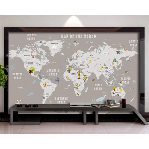 Beibehang Custom wallpaper photo HD cartoon map background walls mural children room living room bedroom mural 3d wallpaper