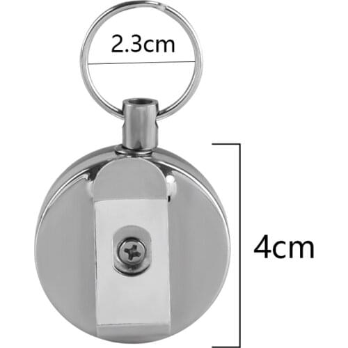 Express Free Shipping 100PCS/lot High Resilience Steel Wire Rope Key Ring Anti-lost Security Metal Retractable Outdoor Key Chain