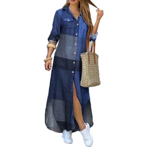 Летние платья на пуговицах BISON DENIM China At AliExpress