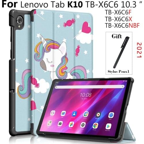 Funda For Lenovo Tab K10 TB-X6C6 10.3 Case 2021 Tablet Painted Cover For Lenovo Tab K10 Case TB X6C6 10.3" 2021 Coque + Gift