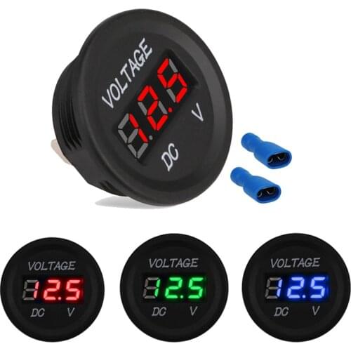 DC 6V-30V Boat Car Motorcycle Led Panel Digital Voltage Meter Monitor Display Voltmeter Waterproof For Car Auto Voltmeter Marine