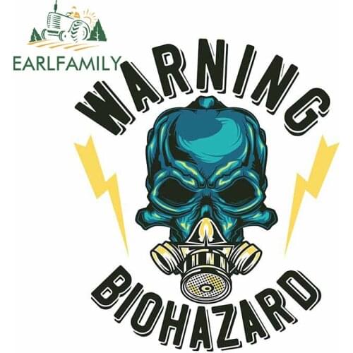 EARLFAMILY 13cm x 10.9cm for FIREFIGHTER BIO HAZARD SKULL Car Sticker Snowboard Air Conditioner Decal Car Styling Fine Graphics