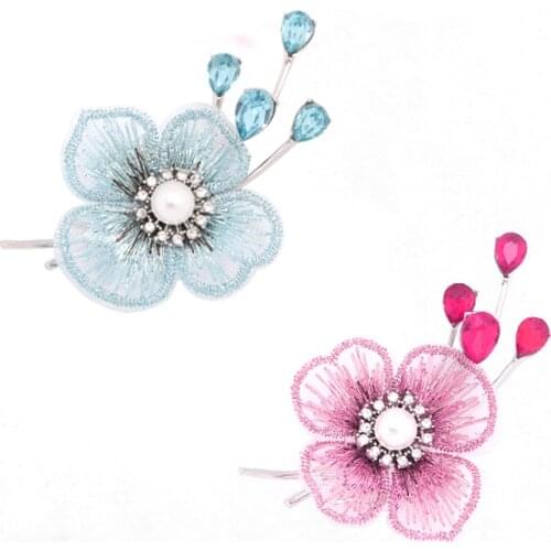 Elegant Embroidery Flower Women Brooch Handmade Sweater Shawl Cardigan Pins and Brooches Mothers Gifts