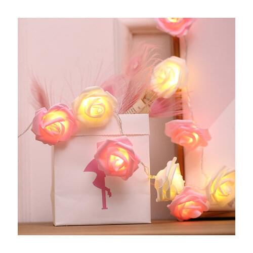 1.5m 10 LED Rose Flower String Battery Powered Fairy Lights Wedding Home Birthday Valentines Day Event Party Garland Decoration