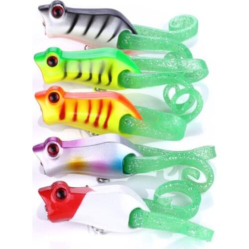 HENGJIA 1PCS 5.5CM 10.2G Popper Hard Bait Soft Frog Artificial Fishing Lures Topwater Wobbler Crankbait Floating Pesca Shop m