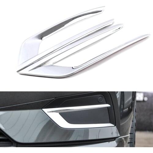 Chrome For Volvo XC60 2018 2019 Front Fog Light Lamp Cover Frame Decorative ABS Trim