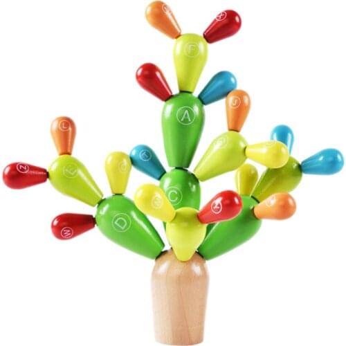 Toys For Early Education Wooden Balancing Cactus Toy Removable Building Blocks For Baby Kids Developmental Intelligence Toy