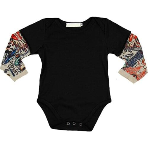 2021 Baby Infant Girls Boys Long-sleeved Cotton Romper Domineering Flower Arm Printed Jumpsuit Kids One-pieces Clothes Hot