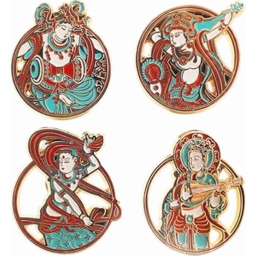 HOSENG Museum Cultural and Creative Artist Lotte Badge Metal Brooch Commemorate Creative Birthday Gift Gold Enamel Pin HS_511