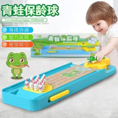 Mini Desktop Bowling Game Frog Bowling toy Creative Parent-Child Desktop Interactive Fun Board Game Intelligence Develop toy