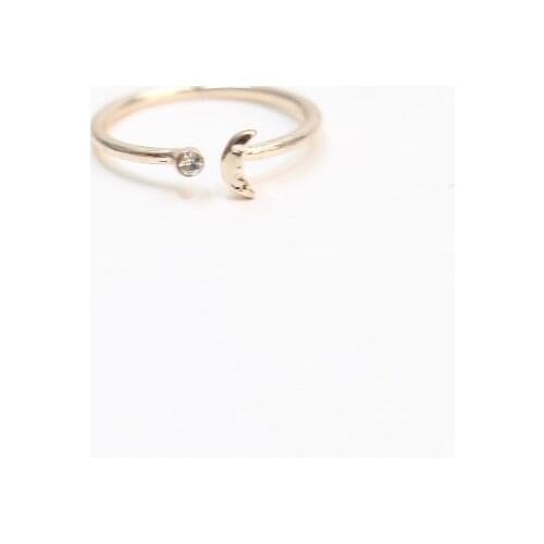 Fashion bright moon and star rings Decorated with beautiful rhinestone rings for women to gift wedding ring Wholesale 30PCS/lot