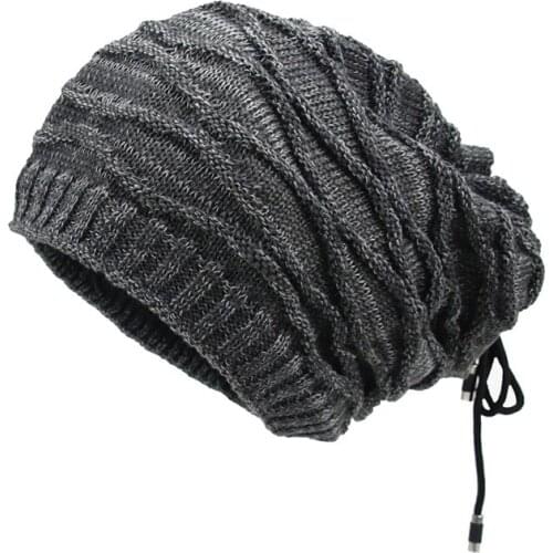 Mens Winter Hats Thick Warm Knitted Beanies Hats Cotton Winter Accessories Skullies & Beanies Male Beanies Caps Soft Autumn