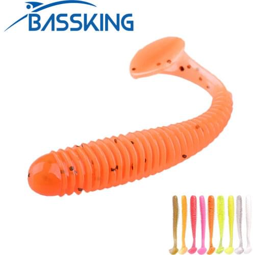 TAF 10pcs Soft Fishing Lure 9.5cm 3.6g Silicone T Tail Soft Bait for Carp Fishing Wobblers Worm Jigging Fishing Lure Pesca Peche