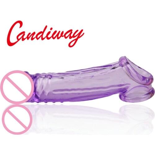 BOLD Extend condom Reusable Penis Delay Impotence contraceptive extension G point soft jelly dildo sleeve Sex toys for Men