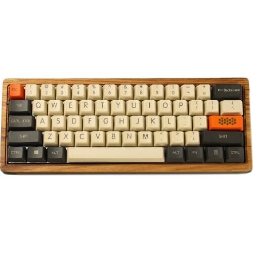 YMDK Customized 61 ANSI Keyset OEM Profile Thick PBT Keycap set For Cherry MX Switches Mechanical Keyboard GK61 (Only Keycap)